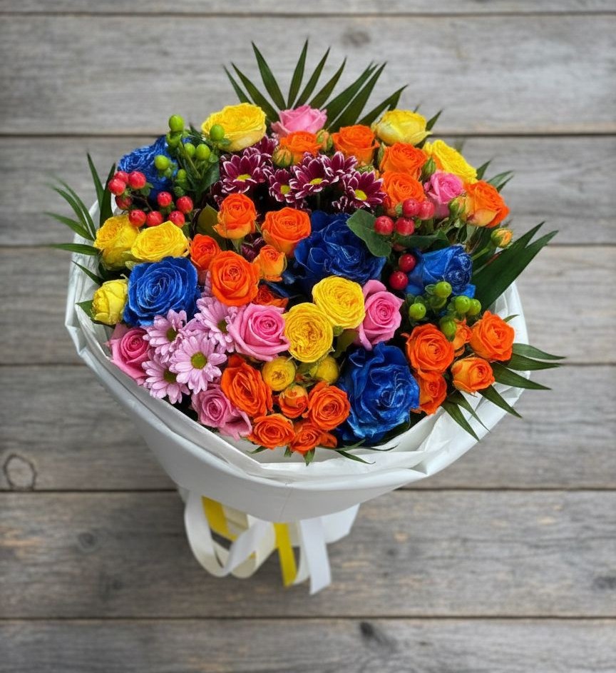 Букет цветов из: Розы и Хризантемы в Селенгинске