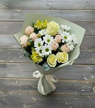 Букет цветов из:  Альстромерии, Розы и Хризантемы #REPLACE_PRED# Селенгинске