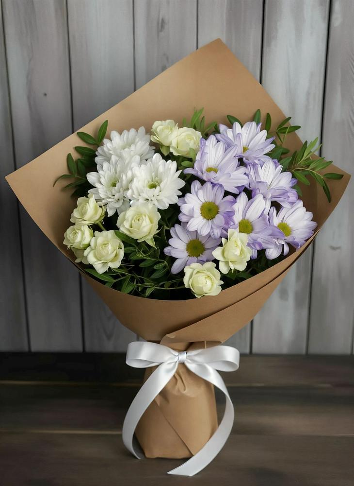 Букет цветов из: Хризантемы и Розы в Селенгинске